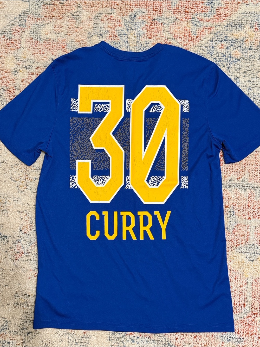 NBA Blue and Yellow Curry #30 Men's Jersey Tee